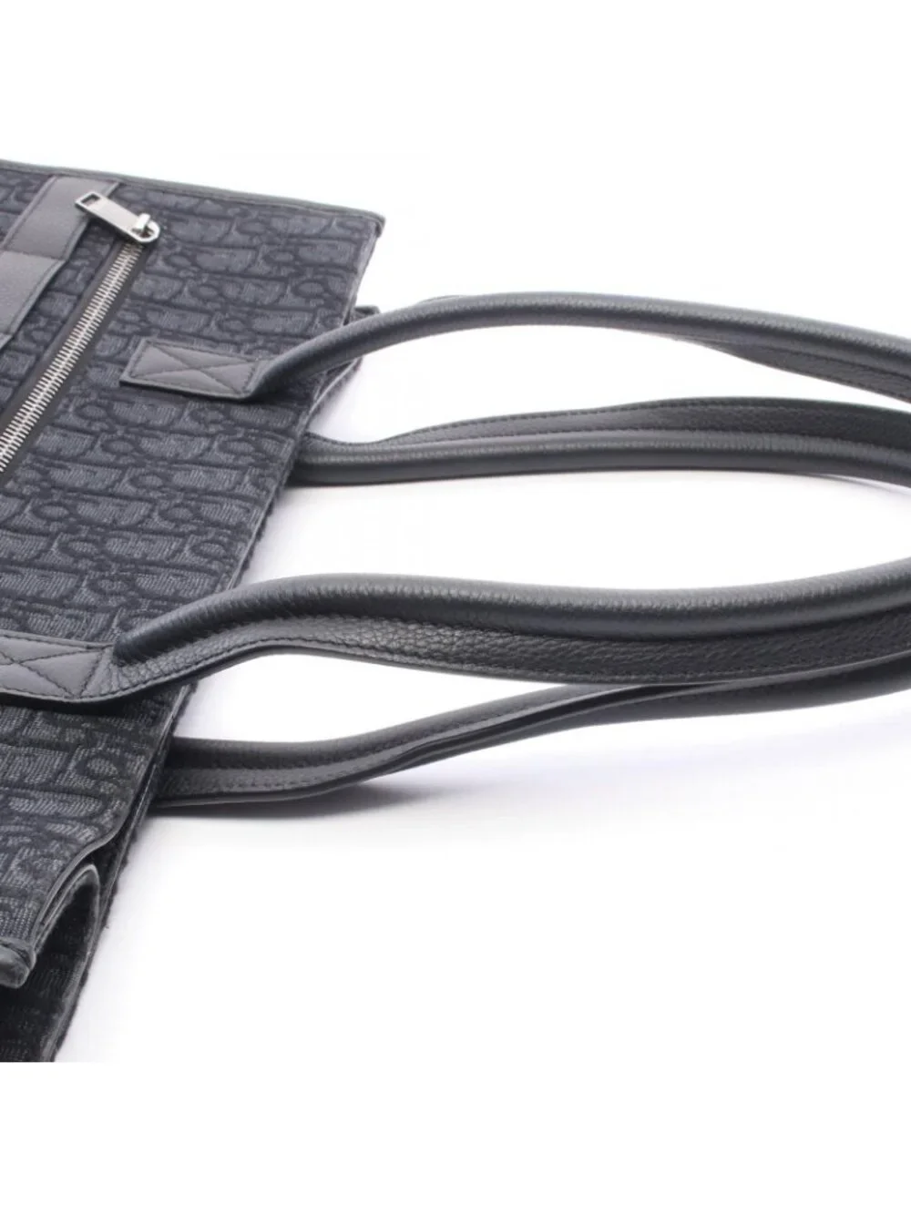 Dior Tote Safari Oblique Black Canvas Leather